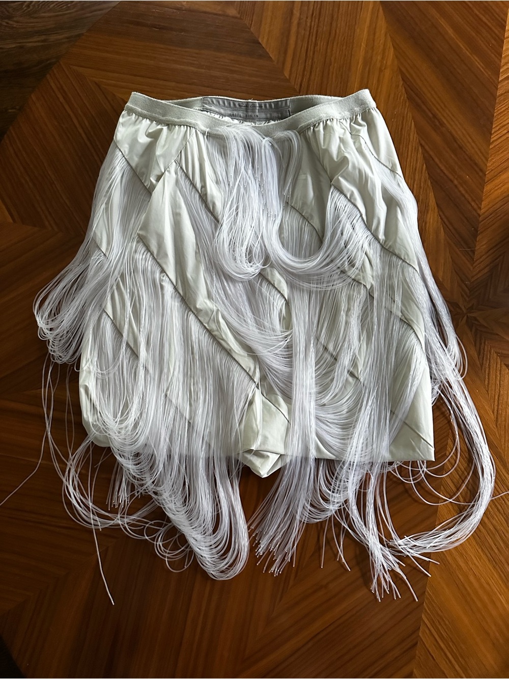 Rick Owens Cream Shorts White Fringe Detailing SS 19 Small 38 New wirh Tags Rare - Picture 7 of 8